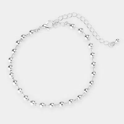 Fashnzfab Metal Ball Bracelet Rhodium In Multi