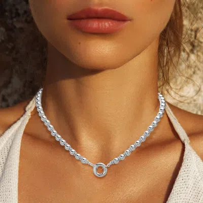 Fashnzfab Metal Ball Chain Hinged Necklace In Metallic