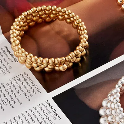 Fashnzfab Metal Ball Cluster Coil Bracelet Worn Gold In Multi