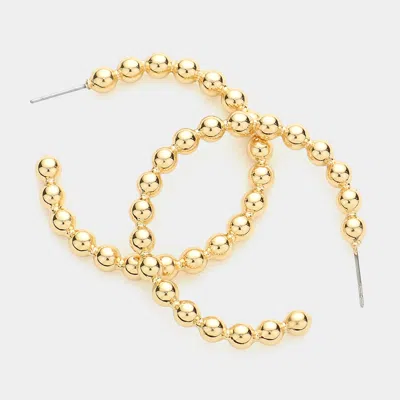 Fashnzfab Metal Ball Cluster Hoop Earrings - Gold