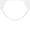 Fashnzfab Metal Ball Faceted Beaded Necklace In Pink