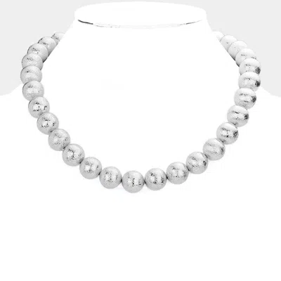 Fashnzfab Metal Ball Necklace In Metallic