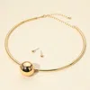 Fashnzfab Metal Ball Statement Choker Necklace In Gold