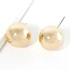 Fashnzfab Metal Ball Stud Earrings - Gold In Gold