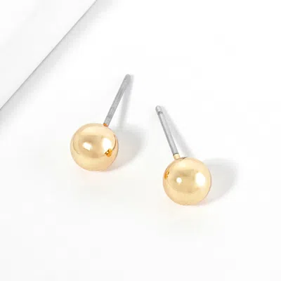 Fashnzfab Metal Ball Stud Earrings - Gold