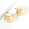 Fashnzfab Metal Ball Stud Earrings - Gold In Gold