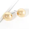 Fashnzfab Metal Ball Stud Earrings - Gold In Gold