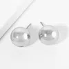 Fashnzfab Metal Ball Stud Earrings - Rhodium In Metallic