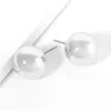 Fashnzfab Metal Ball Stud Earrings - Rhodium In Metallic