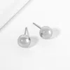Fashnzfab Metal Ball Stud Earrings - Rhodium In Metallic