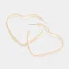 Fashnzfab Metal Ball Trimmed Heart Hoop Earrings In Gold