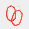 Fashnzfab Metal Ball Trimmed Open Hexagon Dangle Earrings In Red