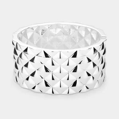 Fashnzfab Metal Bangle Bracelet In Silver