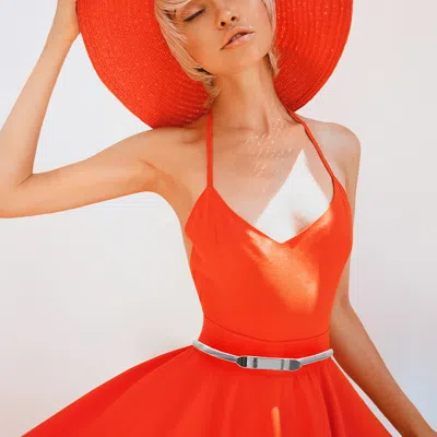 Fashnzfab Metal Bar Pointed Stretch Belt In Multi