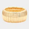 Fashnzfab Metal Bar Stretch Bracelet Gold In Gold