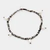 Fashnzfab Metal Bead Pearl Stretch Bracelet Hematite, White In Multi