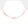 Fashnzfab Metal Bead Pointed Seed Beads Beaded Metal Chain Layered Necklace In Multi