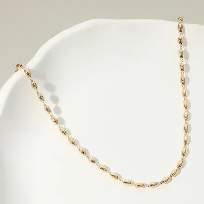 Fashnzfab Metal Beaded Chain Necklace In Gold