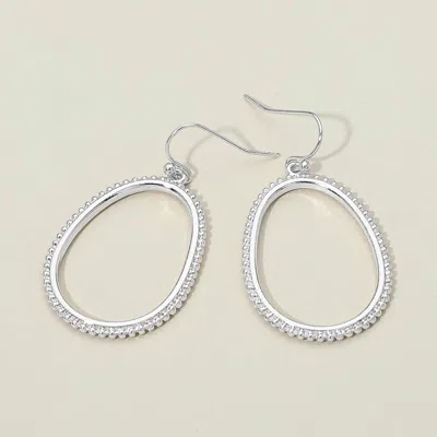 Fashnzfab Metal Beaded Open Oval Drop Earrings In Multi
