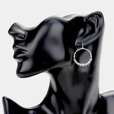 Fashnzfab Metal Bubble Cluster Detailed Link Dangle Earrings - Worn Silver In Metallic