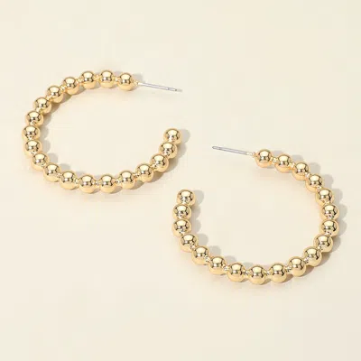 Fashnzfab Metal Bubble Hoop Earrings - Gold