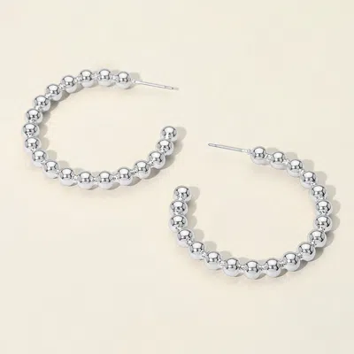 Fashnzfab Metal Bubble Hoop Earrings In Silver