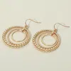 Fashnzfab Metal Bubble Layered Hoop Dangle Earrings In Gold