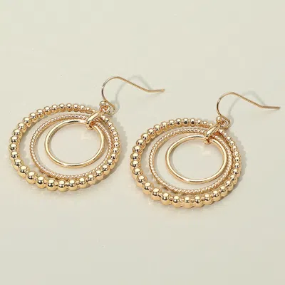 Fashnzfab Metal Bubble Layered Hoop Dangle Earrings In Gold