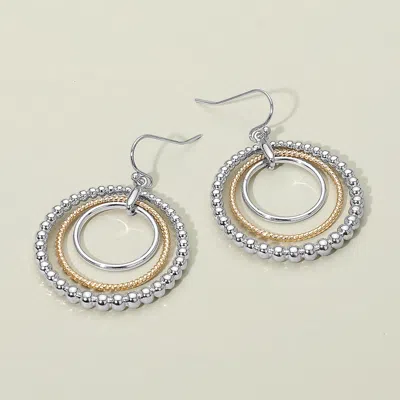 Fashnzfab Metal Bubble Layered Hoop Dangle Earrings In Multi