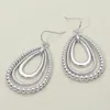 Fashnzfab Metal Bubble Layered Teardrop Dangle Earrings In Silver