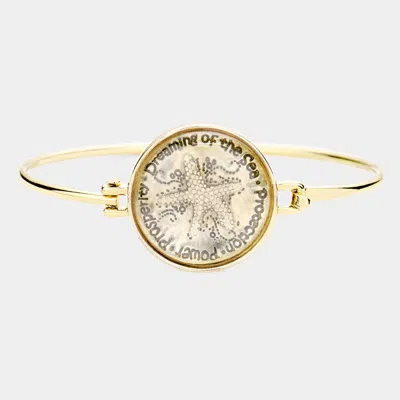 Fashnzfab Metal Bubble Starfish Hook Bracelet Gold