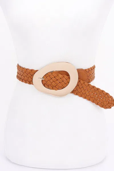 Fashnzfab Metal Buckle Braided Belt In Pattern