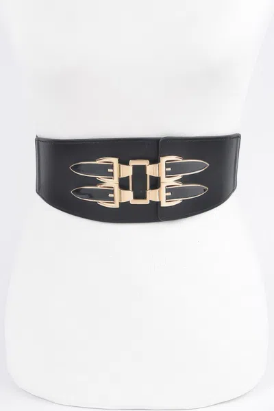 Fashnzfab Metal Buckle Elastic Belt In Pattern