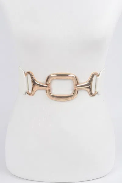 Fashnzfab Multi Metal Buckle Stretch Plus Size Belt In Gold