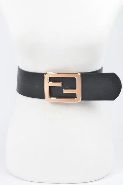 Fashnzfab Metal Buckle Waist Belt In Black