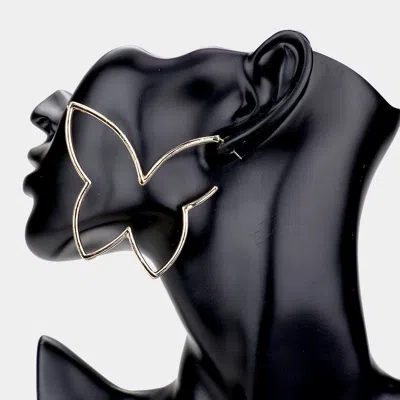 Fashnzfab Metal Buttery Earrings In Gold