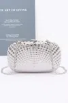 Fashnzfab Metal Case Clutch In Silver