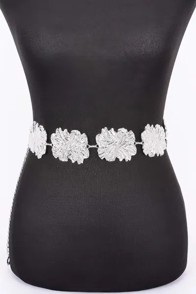 Fashnzfab Metal Chain Belt In Silver