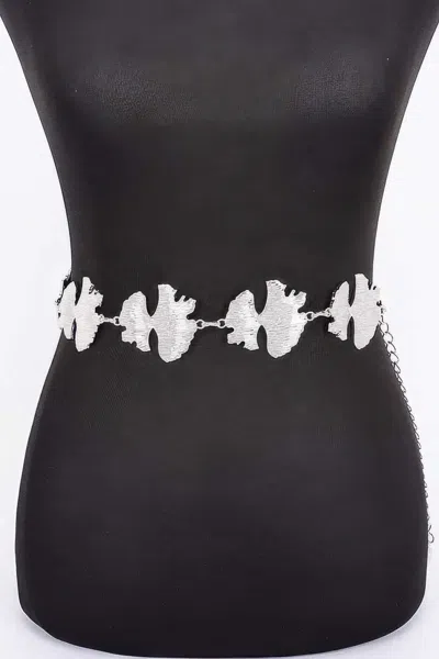 Fashnzfab Metal Chain Belt In Silver