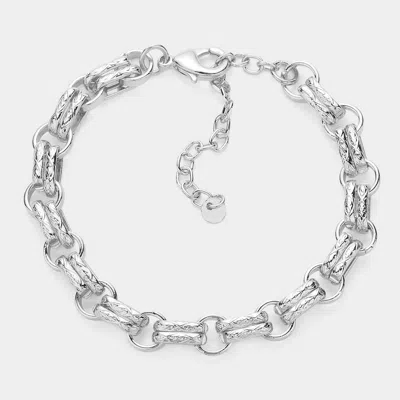 Fashnzfab Metal Chain Bracelet In Silver
