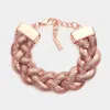 Fashnzfab Metal Chain Braided Bracelet Rose Gold In Multi