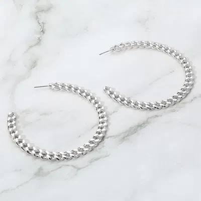 Fashnzfab Metal Chain Hoop Earrings In Multi