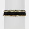 Fashnzfab Metal Chain Knit Bracelet In Black