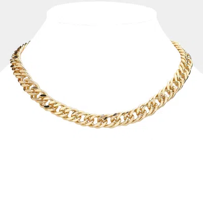 Fashnzfab Metal Chain Necklace In Gold