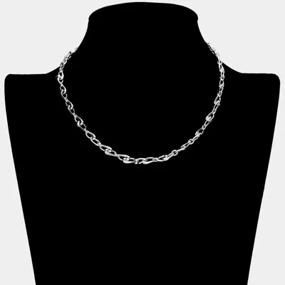 Fashnzfab Metal Chain Necklace In Metallic