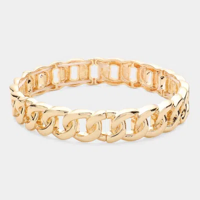 Fashnzfab Metal Chain Stretch Bracelet Gold