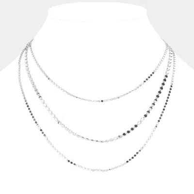 Fashnzfab Metal Chain Triple Layered Necklace In Multi