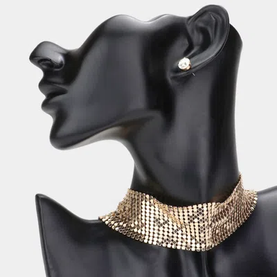 Fashnzfab Metal Choker Necklace In Black