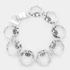Fashnzfab Metal Claddagh Link Magnetic Bracelet Antique Silver In Multi