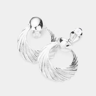 Fashnzfab Metal Clip On Earrings - Silver In Metallic